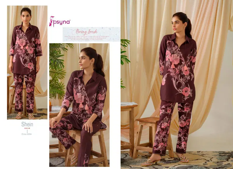 Shein Vol 2 By Psyna Summer Wear Cord Set Ladies Top With Pants Wholesale Price In Surat
